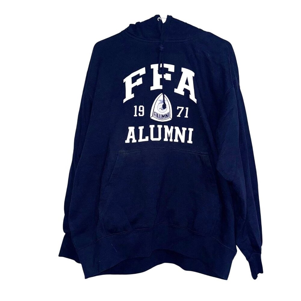 FFA Alumni 1971 Navy Pullover Hoodie L IMV Sport Classic Fleece 55% Cotton